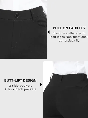 Miniatura 3 de Stelle Pantalones de vestir para mujer de 283032 pulgadas, corte de bota, pantalones de trabajo casuales con bolsillos, para oficina