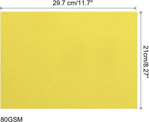 Miniatura 2 de MECCANIXITY 50 hojas de papel de copia de color 8.3 x 11.7 pulgadas Papel de impresora 80 g/m² amarillo limón para impresión de oficina, copia
