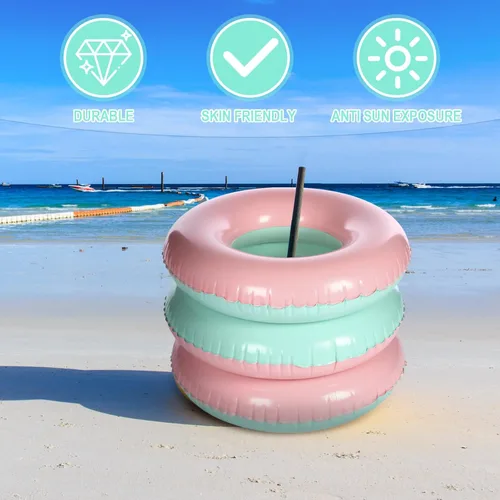 Miniatura 7 de 4 flotadores inflables de piscina para niños y adultos, tubos interiores pastel, macarrones, anillos de piscina, flotadores para cumpleaños, playa