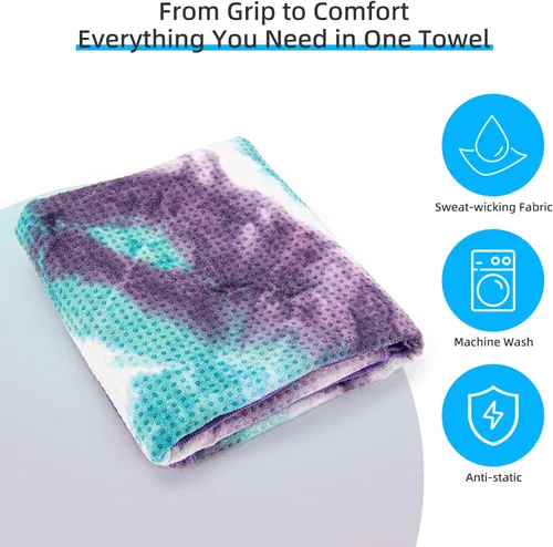 Miniatura 5 de YESLIFE Toalla de yoga caliente antideslizante extra gruesa con una toalla para el sudor, toalla de microfibra absorbente del sudor para esterilla