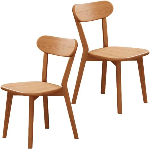 Miniatura 19 de YVYKFZD Sillas de comedor de madera maciza, juego de sillas de cocina con respaldo curvo, silla de comedor sin brazos, silla auxiliar cómoda de Negro