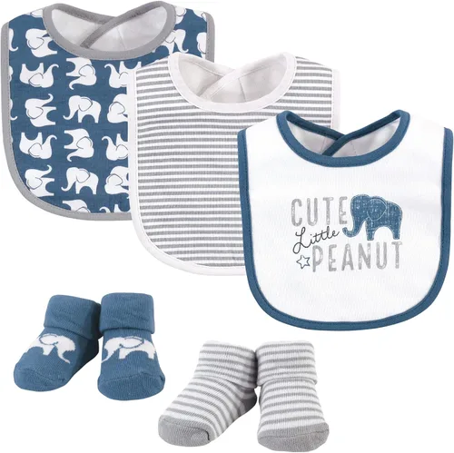 Miniatura 68 de Hudson Baby Conjunto de babero y calcetines unisex de algodón para bebé