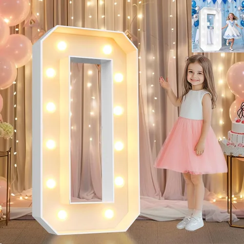 Miniatura 28 de Pooqla Letras de marquesina iluminadas de 3 pies, letras de marquesina con luz LED blanca fría y blanca cálida, letras de mosaico gigante para Letra