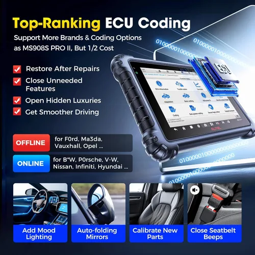 Miniatura 4 de Autel Escáner MaxiSys MS906 PRO, MS906Pro 2026 Igual que MS906MAX, ECU superior Elite 2.0 de MS906BT MP900BT MP900 MS908S, prueba bidireccional 3K+