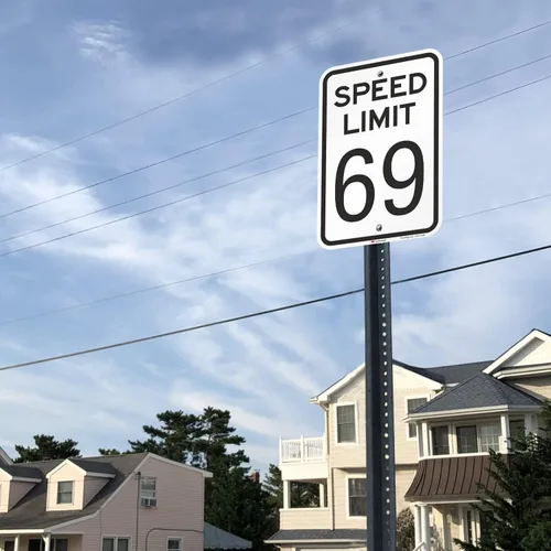 Miniatura 3 de SmartSign Letrero de metal novedoso con texto en inglés "Speed Limit 69" de 18 x 12 pulgadas, aluminio de 63 mil, material reflectante laminado
