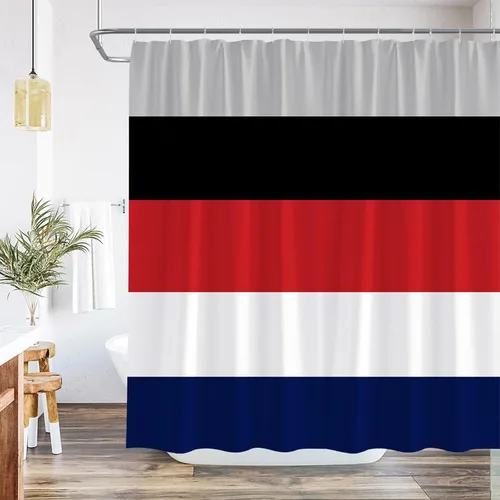 Miniatura 8 de Juego de cortinas de ducha con diseño abstracto geométrico, moderno, contemporáneo, simple, bohemio, de mediados de siglo, decoración de baño, tela