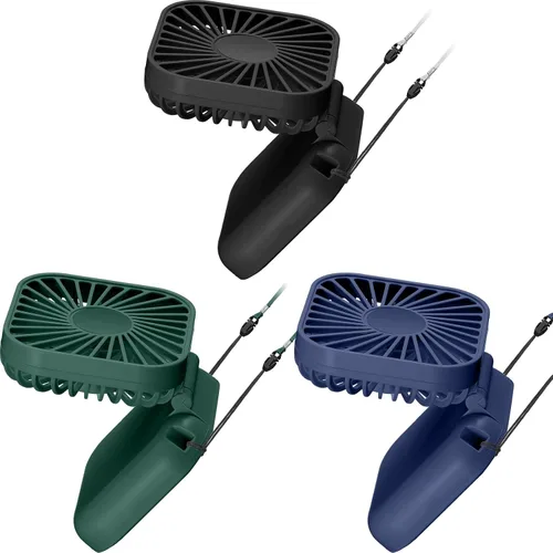 Miniatura 7 de Hortsun 3 piezas de ventilador portátil de collar a granel, mini ventilador de mano personal recargable por USB, pequeños regalos de refrigeración