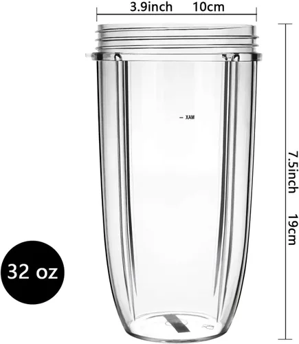 Miniatura 2 de Paquete de 2 tazas de 32 oz para Nutri Bullet Juicer Blender 600w 900w piezas de repuesto G_APOK