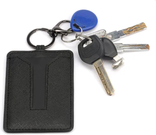 Miniatura 6 de Amiss Clip para llave de automóvil, funda de cuero y llavero de metal para Tesla Model 3 y Model Y, accesorios exteriores para interior del Negro