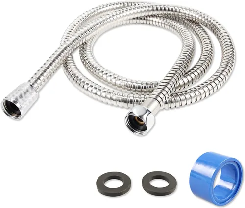 Miniatura 9 de Reemplazo de manguera de cabezal de ducha de mano de acero inoxidable de 79 pulgadas con tuerca de latón extensión de manguera de ducha flexible