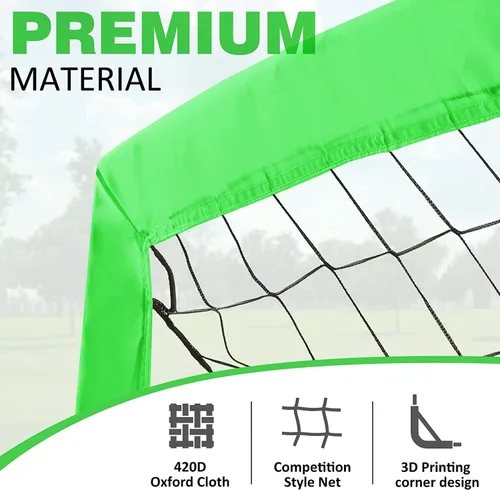 Miniatura 3 de BOHEN 6x4 FT / 9x5 FT Kids Soccer Goals with Carry Bag, Portable Folding Soccer Net for Backyard Training, Indoor/Outdoor Use for Youth and Adult