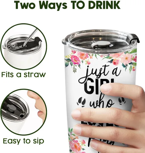 Miniatura 9 de 34HD Cute Pig - Vaso de 20 onzas con tapa, diseño de cerdo, de acero inoxidable, aislado al vacío, taza de café de viaje, regalo de cumpleaños