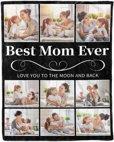 Miniatura 13 de D-Story Regalos para mamá, regalo para el día de la madre de parte de hija e hijo, manta de franela suave regalo para mamás Navidad, manta de cama