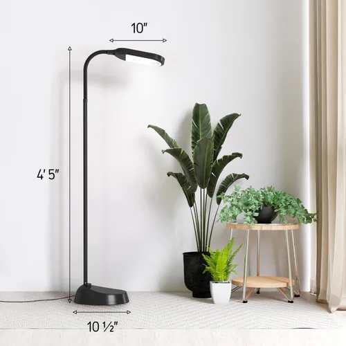 Miniatura 6 de Kenley - Lámpara de pie de luz natural - Luz de pie para leer, manualidades, coser - Pico ajustable - Lámparas de tarea para sala de estar, Negro