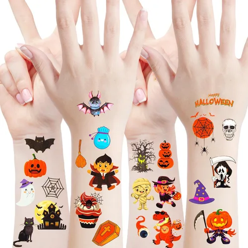 Miniatura 2 de Habett Tatuajes temporales para niños, más de 300 estilos mixtos para Halloween, tatuajes temporales para niñas y niños, tatuajes temporales