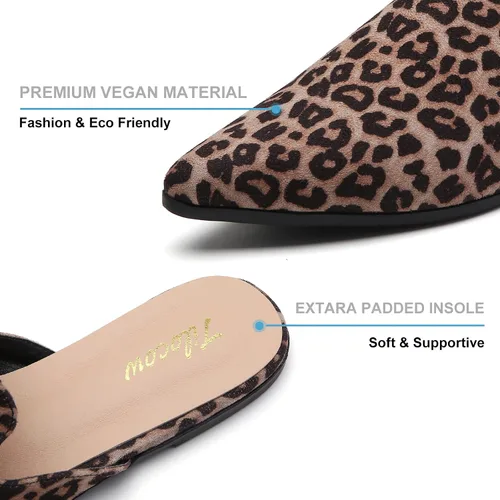 Miniatura 4 de Tliocow - Mocasines para mujer, sin talón y fáciles de poner, con punta puntiaguda, zapatos planos