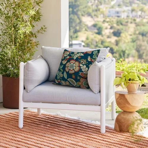 Miniatura 366 de Juego de 2 almohadas para exteriores de 16 x 16 pulgadas, repelentes al agua con interiores, para muebles de patio, hogar, jardín, geometría bohemia