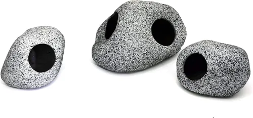 Miniatura 3 de JIH Decoraciones de acuario de roca, refugios de cerámica, hábitat de camarones, tubo de reproducción, cueva oculta, cueva apilable para decoración
