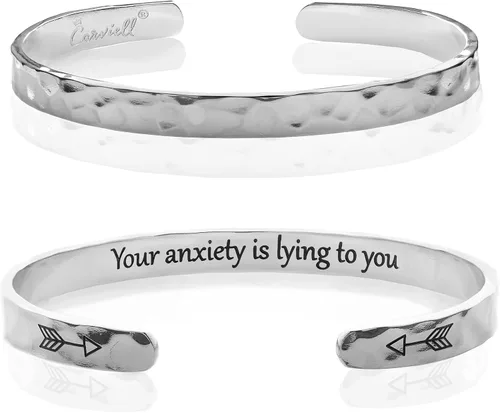 Miniatura 61 de Carviell Pulseras grabadas para mujer, inspiradoras, amistad, amor, mamá, hija, hermana, cristiana, graduación, conmemoración y regalos de boda, más