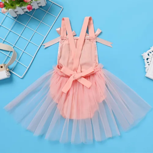 Miniatura 76 de Traje de bebé niña primer cumpleaños traje de encaje tul mameluco princesa tutú vestido de un año cumpleaños pastel Smash fotografía ropa