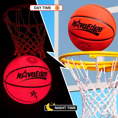 Miniatura 5 de Balón de baloncesto que brilla en la oscuridad Balón con luz LED recargable por USB-C Tamaño oficial 7 para adolescentes y adultos para niños