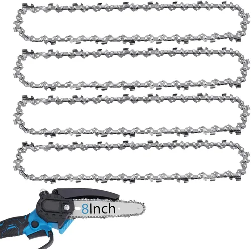 O-CONN Paquete de 4 cadenas de sierra de poste/motosierra de 8 pulgadas, paso LP de 3/8", calibre .050", 33 eslabones de transmisión para Chicago