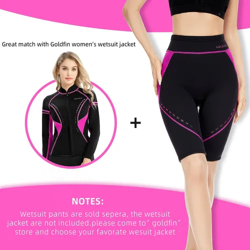 Miniatura 4 de GoldFin - Traje de neopreno corto para mujer de 2 mm, traje corto de neopreno para deportes acuáticos, surf, buceo, natación, kayak