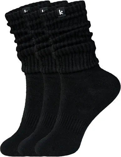 Miniatura 9 de Kamo Fitness Acogedor paquete de 3 pares: calcetines largos para mujer, suaves y transpirables para botas y calcetines holgados, talla 5-9