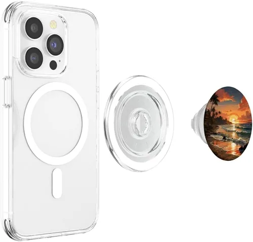 Miniatura 4 de Beach Ocean Sundown Graphic PopSockets MagSafe PopGrip for iPhone