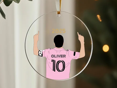 Miniatura 7 de Adorno de cerámica de fútbol navideño personalizado, regalos de mini pelota de equipo de fútbol, regalo personalizable, recuerdo