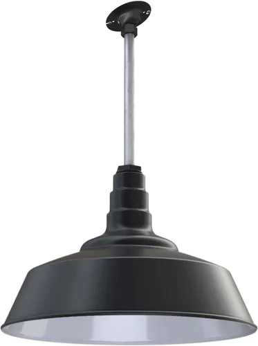 Miniatura 70 de Steel Lighting Co. Manhattan Warehouse Light Lámpara colgante montada en el techo Cúpula de 20 pulgadas Montaje al ras Luz de granero