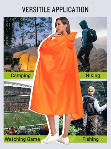 Miniatura 6 de Impermeable con capucha estilo poncho, para hombres y mujeres