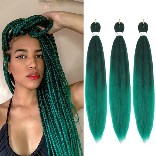 Miniatura 8 de Ginger Braiding Hair Pre Stretched #350 Easy Braids Yaki Texture Professional Synthetic Braiding Hair 30 Inches Hot Water Setting for Box Crochet