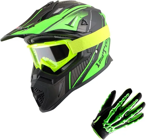 Miniatura 9 de 1Storm - Casco de motocross para adultos BMX MX ATV Dirt Bike Downhill Mountain Bike, estilo de carreras H637