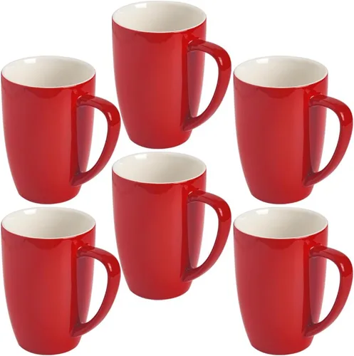 Miniatura 13 de homEdge Juego de tazas de porcelana, taza de 16 onzas para té, latte, moca, chocolate caliente, juego de 6, colores surtidos