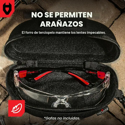 Miniatura 4 de Estuche de almacenamiento NoCry para gafas de seguridad con forro de fieltro, cierre reforzado y práctico clip de cinturón