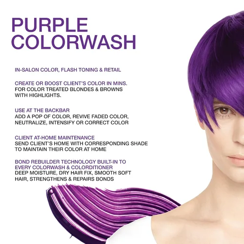 Miniatura 3 de Celeb Luxury Colorwash Color Depositing Shampoo - Color Refresher, Vegan Hair Dye, Bondfix Bond Rebuilder, Viral and Gem Lites Púrpura