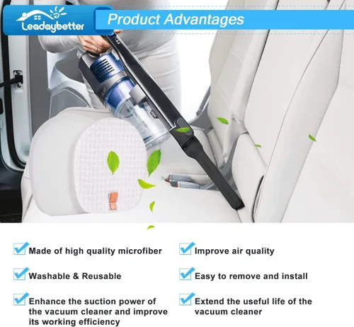 Miniatura 4 de Leadaybetter Paquete de 2 filtros de repuesto IZ377H para Shark Rocket Pet Pro IX140 IX141 IX142 IZ140 IZ141C IZ142 IZ162H IZ362H IZ363HT IZ440H