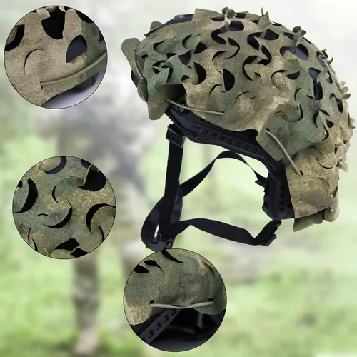 Miniatura 3 de LOOGU Funda táctica para casco, malla transpirable, camuflaje camuflaje casco cubierta ideal para combate táctico militar