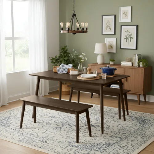 Miniatura 68 de Alaterre Furniture Calais Dining - Juego de 2 sillas de comedor moderno de mediados de siglo, juego de sillas de madera maciza con diseño