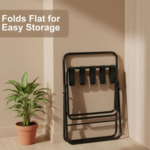 Miniatura 4 de USTECH Portaequipajes de acero inoxidable de doble nivel premontado, portaequipajes duradero para habitación de invitados con capacidad para hasta