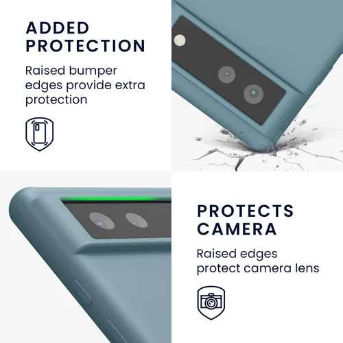 Miniatura 263 de kwmobile Funda Compatible con Google Pixel 6 Pro - Funda de teléfono de silicona TPU con acabado suave - Azul Arrecife