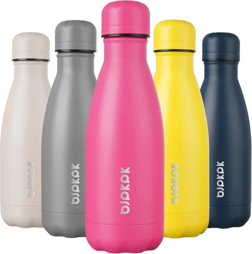 Miniatura 12 de BJPKPK Botellas de agua de acero inoxidable con aislamiento de 17 onzas, mantiene el frío y el calor, brillante oro rosa Oro rosa brillante