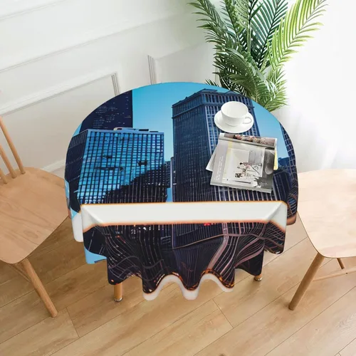 Miniatura 12 de Mantel decorativo redondo Cactus Desert Sunsets: transforma tus mesas de comedor y café con nuestro exuberante acento de lino