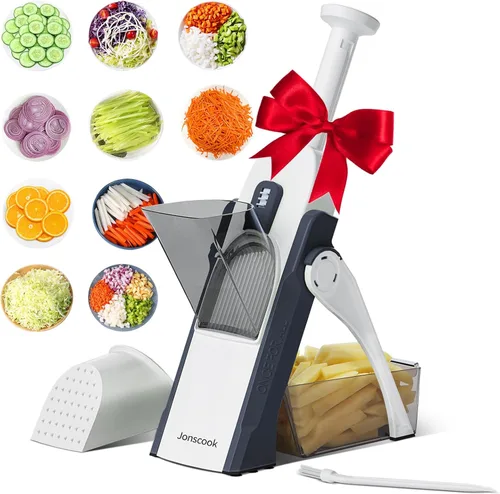 Jonscook Utensilios de cocina multifuncionales Mandolina Cortador de alimentos, cortador de verduras seguro, cortador de verduras, cortador de papas