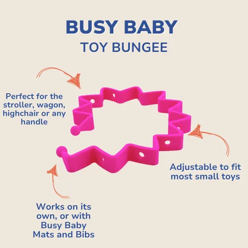 Miniatura 5 de Busy Baby Toy Bungee - Correa de juguete apta para lavavajillas - 100% silicona de grado alimenticio (azul)