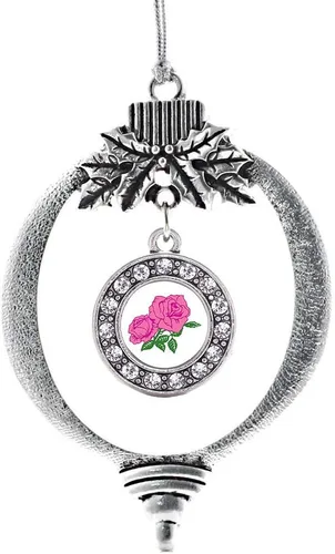 Miniatura 74 de Inspired Silver - Twin One - Adorno festivo de Navidad de plata - Adorno festivo de árbol de Navidad con dije de círculo y circonita cúbica