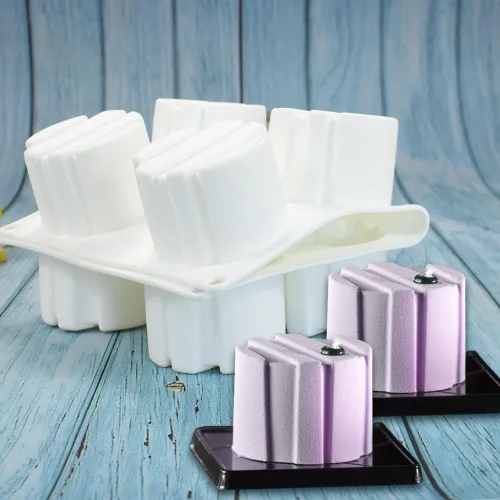 Miniatura 4 de Molde de silicona antiadherente 3D con forma cuadrada de cilindro pequeño, 8 agujeros, para pastelería DIY, gelatina, magdalenas, mousse, helado