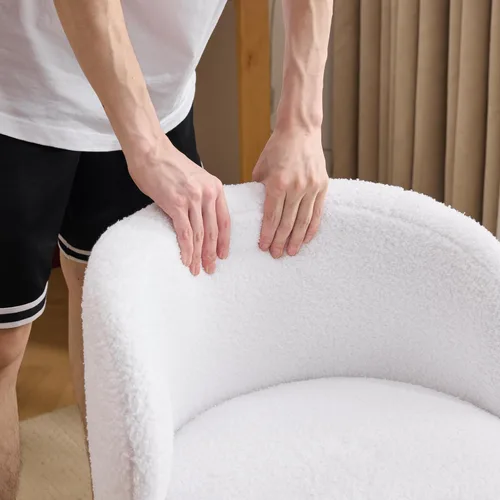 Miniatura 9 de VINGLI Bonita silla de escritorio giratoria pequeña, cómoda con ruedas, soporte lumbar ergonómico de respaldo bajo, taburete rodante para tocador