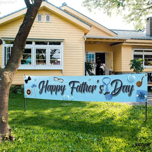 Miniatura 5 de KatchOn, Cartel de feliz día del padre – XL, 120 x 20 pulgadas Cartel de feliz día del padre, decoraciones del día del padre para fiesta, telón
